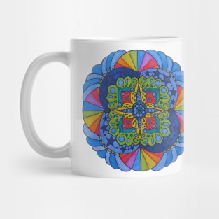 Star Burst Rainbow Mandala Mug